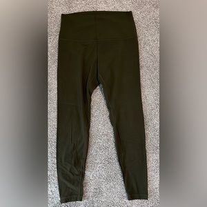 Lululemon super high rise align 28” Dark Olive sz 12